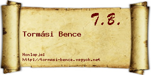 Tormási Bence névjegykártya